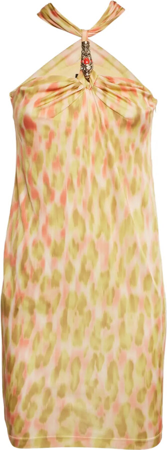 Class Roberto Cavalli Halterneck Printed Mini Dress