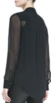 Thumbnail for your product : Vince Silk/Rayon Tuxedo Blouse, Black