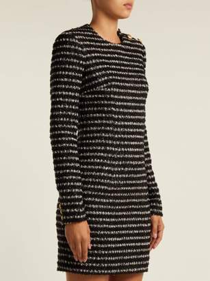 Balmain Tweed Mini Dress - Womens - Black White