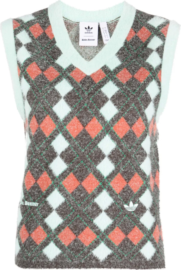 adidas x Wales Bonner argyle knitted vest