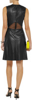 Thumbnail for your product : Cushnie Organza-paneled textured-leather mini dress