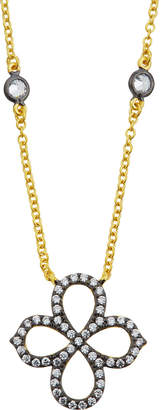 Freida Rothman Open Clover Pave Pendant Necklace