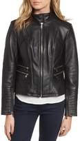 Thumbnail for your product : Vince Camuto Double Zip Leather Moto Jacket