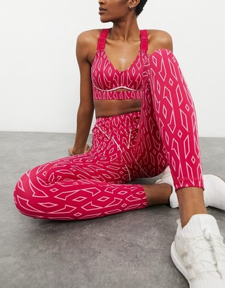 Ivy Park adidas x monogram leggings in bold pink