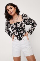 Thumbnail for your product : Nasty Gal Womens Floral Corset Top - Black - 10