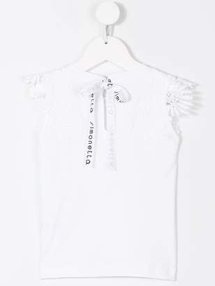 Simonetta lace-panel T-shirt