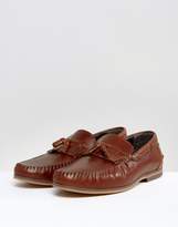 Thumbnail for your product : ASOS Wide Fit Tassel Loafers In Tan Leather With Fringe And Natural Sole