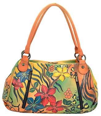 Anuschka Anna by Handpainted Leather Ruched Large Satchel