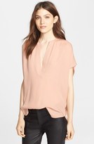 Thumbnail for your product : Vince 'Popover' Cap Sleeve Silk Blouse