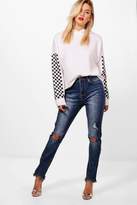Thumbnail for your product : boohoo Boutique Pierced Skinny Jeans