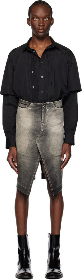 EYTYS Brown Capella Leather Midi Skirt