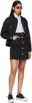 Thumbnail for your product : MSGM Black Washed Denim Micro Logo Skirt