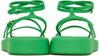 Sportmax Green Wedge Flat Sandals