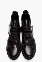 Thumbnail for your product : Raf Simons Black leather velcro high-tops