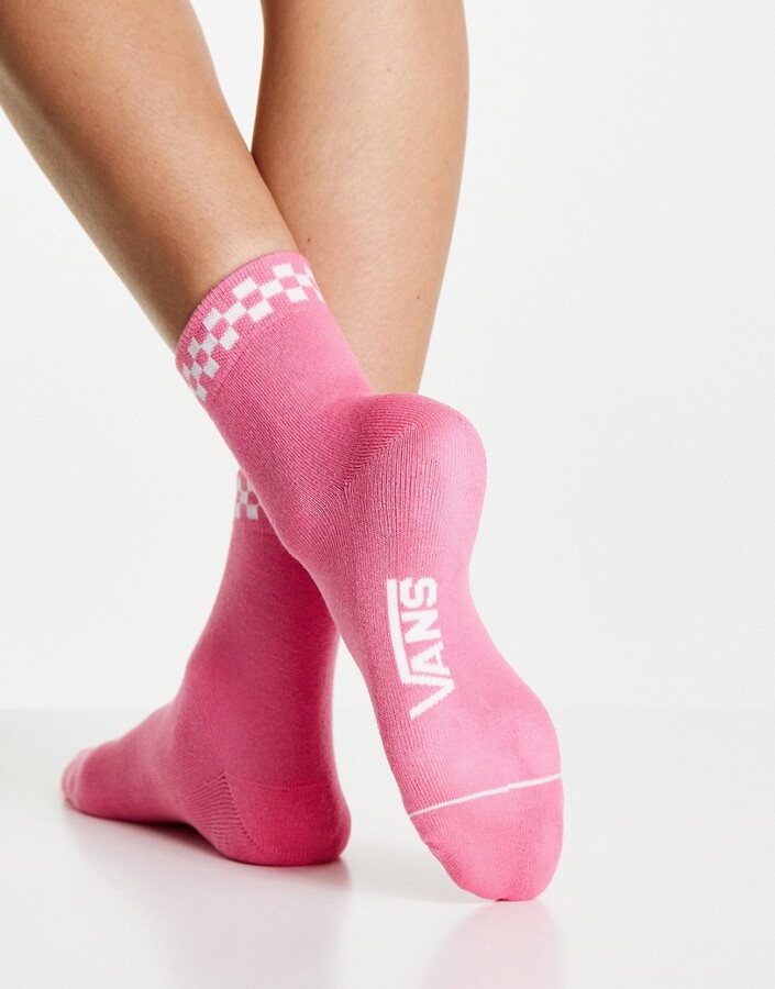 Vans Peek a Check socks in pink - ShopStyle