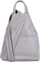 Thumbnail for your product : Primo Sacchi Ladies Italian Soft Napa Light Grey Leather Top Handle Shoulder Bag Rucksack Backpack