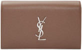 Thumbnail for your product : Saint Laurent Brown Monogram Kate Clutch
