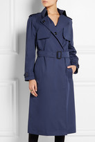 Thumbnail for your product : Burberry Leather-trimmed cotton-blend gabardine trench coat