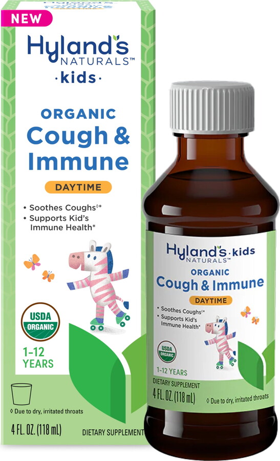 Hyland's Naturals Hyland's Kids, Organic Cough & Immune, Ages 1-12, Daytime, 4 fl oz, Over the Counter