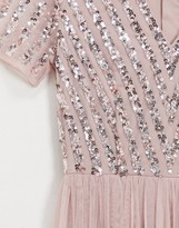 Thumbnail for your product : Maya Bridesmaid v neck maxi dress with tonal delicate sequin in pink