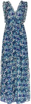 Thumbnail for your product : Adriana Degreas Ruffle-Trimmed Floral-Print Silk-Chiffon Maxi Dress