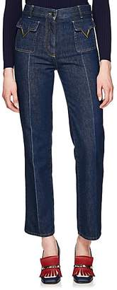 Valentino Women's V-Ornament Wide-Leg Jeans - Blue