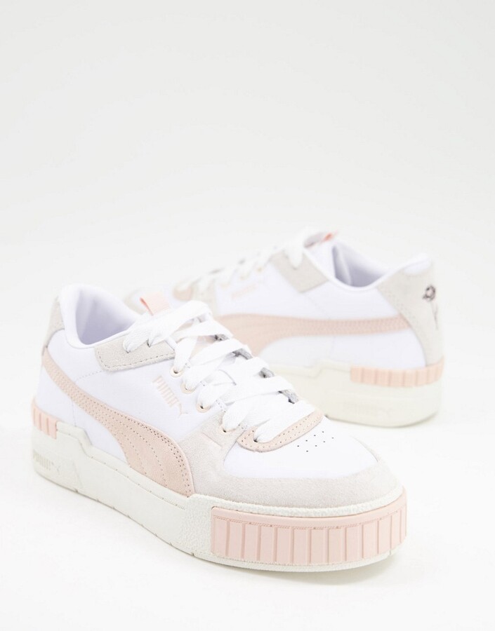 Puma Cali Sport sneakers in white and pastel pink - ShopStyle