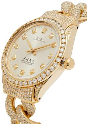 Shay Vintage Rolex Oyster Diamond & 18kt Gold Watch - Womens - Gold