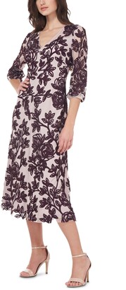 js collections plus size soutache overlay midi dress