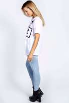 Thumbnail for your product : boohoo Safiya Denim Look Light Blue Supersoft Jegging
