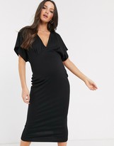 Thumbnail for your product : ASOS Maternity DESIGN Maternity batwing midi dress in ponte