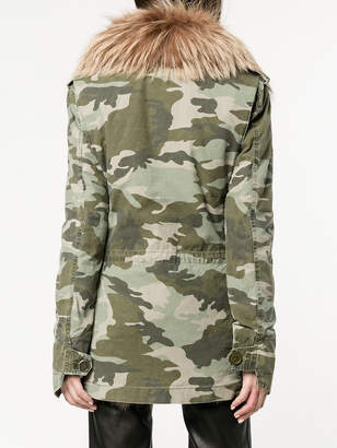 Mr & Mrs Italy Short camouflage fur lined parka