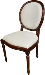 Leighton Hall Furniture Louis Xvi Cotton Side Chair in White