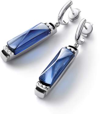Baccarat Blue Crystal Louxor Crystal Earrings