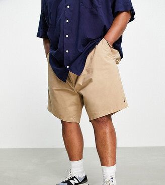 Polo Ralph Lauren Big & Tall player logo twill prepster chino shorts in  khaki tan - ShopStyle