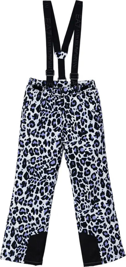Emporio Armani Kids Leopard-Print Suspenders Trousers