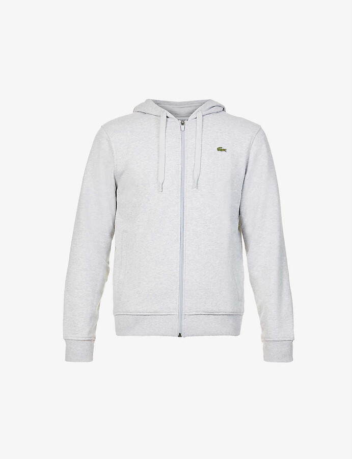Lacoste Logo-embroidered cotton-jersey hoody - ShopStyle Sweatshirts &  Hoodies