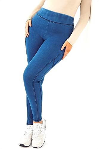 Simply Be Ladies Sporty Jersey Denim Legging, Plus Size Denim Jeans for  Women, Blue Slim Fit Jeans, Casual Classic Cotton Trousers, Plus Size  Curve