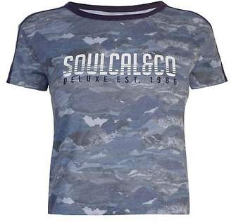 Soul Cal SoulCal Womens Deluxe Mountain Print T Shirt Crew Neck Tee Top Short Sleeve