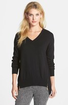 Thumbnail for your product : Vince Camuto Zip Detail V-Neck Sweater