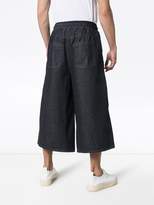 Thumbnail for your product : Sunnei wide-leg buttoned cropped denim trousers
