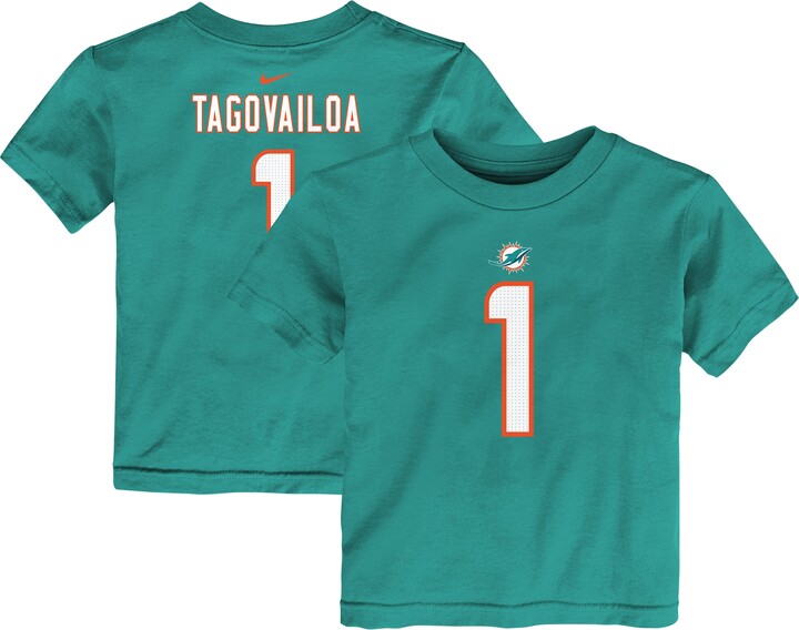 Nike Toddler Tua Tagovailoa Aqua Miami Dolphins Player Name & Number T-Shirt
