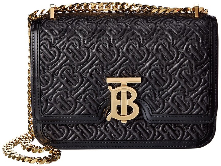 Burberry Small Monogram Quilted Leather Shoulder Bag ShopStyle