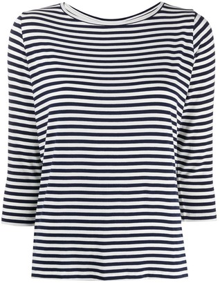 Majestic Filatures striped 3/4 sleeve T-shirt Majestic Filatures striped 3/4 sleeve T-shirt