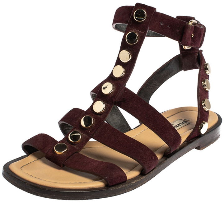 tan studded gladiator sandals