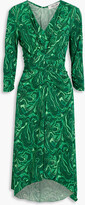 Thumbnail for your product : Diane von Furstenberg Lilac ruched printed jersey midi dress
