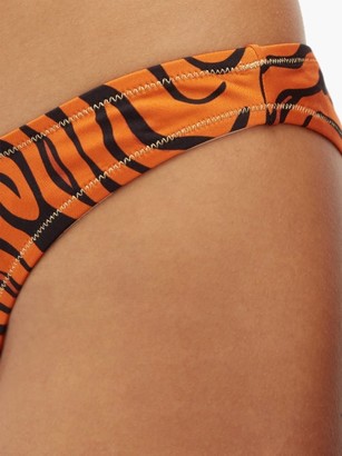 Reina Olga Selvaggia Tiger-print Bikini Briefs - Orange Print