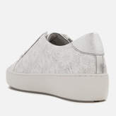 Thumbnail for your product : MICHAEL Michael Kors Women's Poppy Metallic Flower Leather Low Top Trainers - Optic/Silver