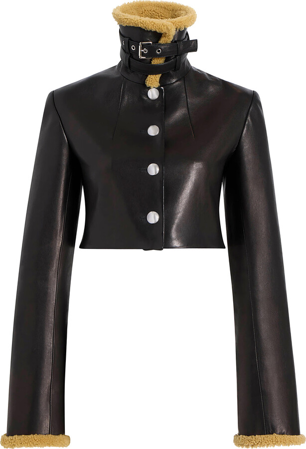 KHAITE Trimmed Leather Jacket