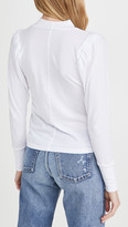 Thumbnail for your product : Monrow Mock Neck Shirred Sleeve Top